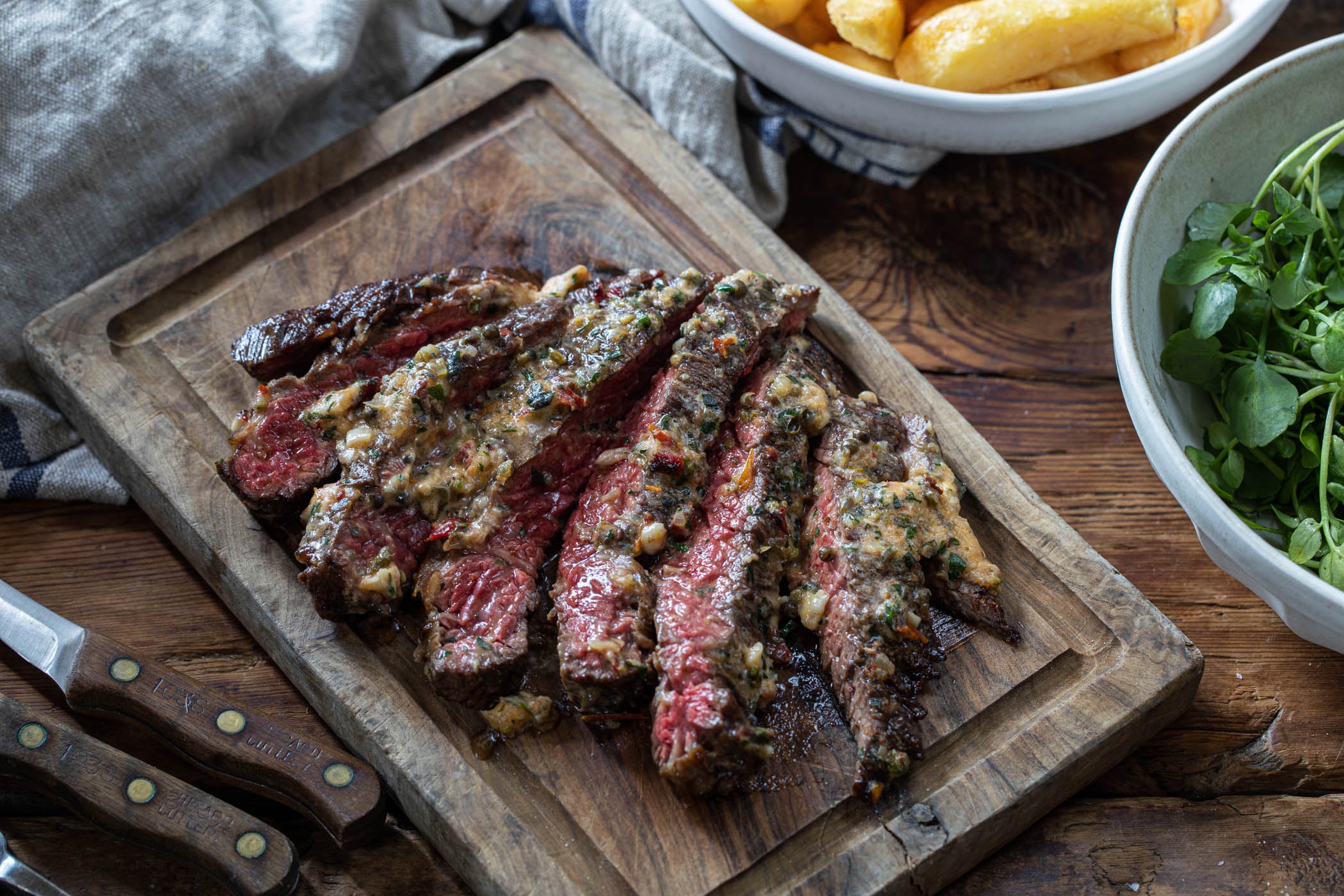 x THE CLARENCE TAVERN Bavette Steak w/ Roasted Tomato & Bone Marrow Butter - Image 5